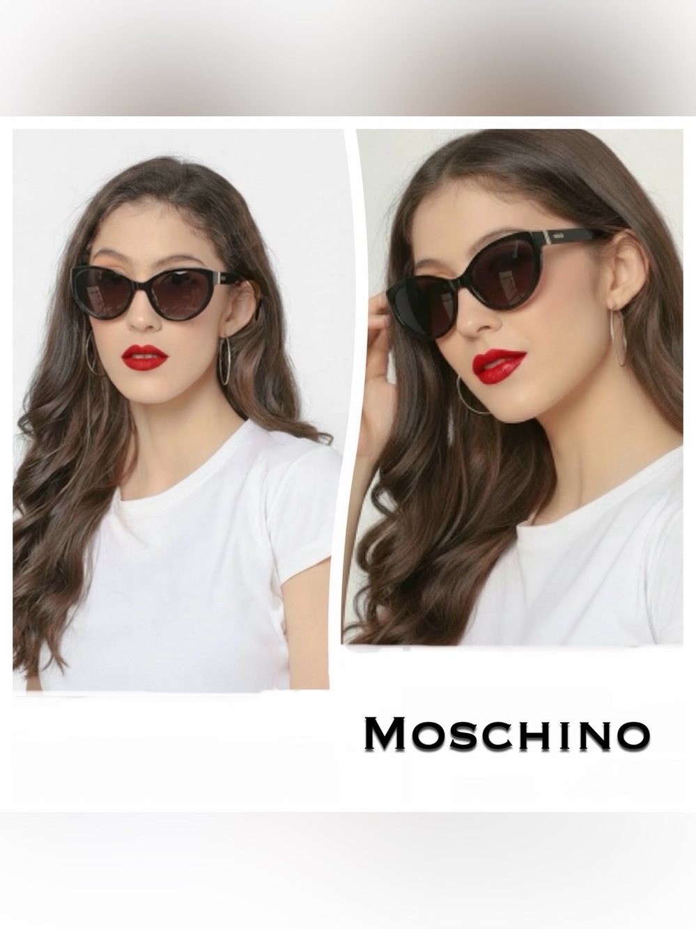 MOSCHINO 55mm Cat Eye Sunglasses in Havana